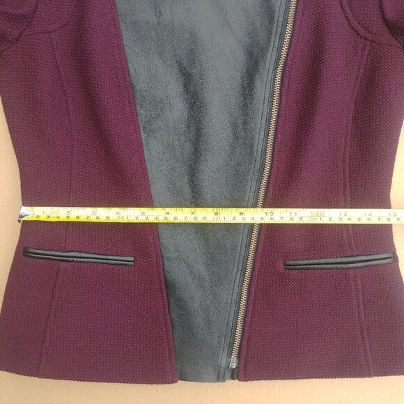 Iris Setlakwe Eggplant Maroon Moto Style Jacket Real Black Leather Size 2 - Picture 14 of 16